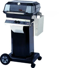 MHP JNR Propane Grill W/ Stainless Grids On Black Cart W/ 4 Wheels
